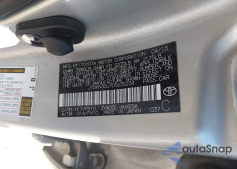 2013 Toyota Prius Three from USA, damaged, VIN JTDKN3DU7D5635234